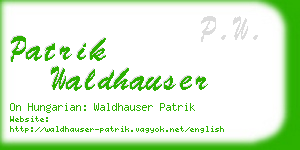 patrik waldhauser business card